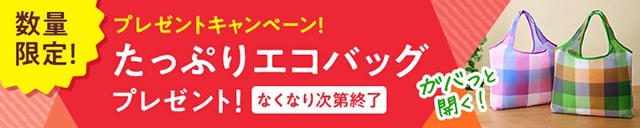 数量限定のたっぷりエコバッグプレゼントキャンペーン